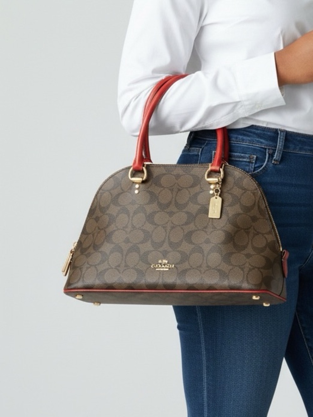 Coach Katy Satchel in Signature Canvas - Picture 5 of 5